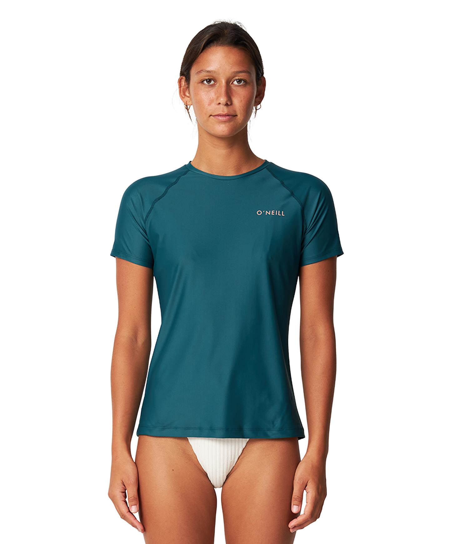 Women's Salina SS UV Tee Rash Vest - Deep Teal