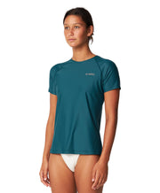 Women's Salina SS UV Tee Rash Vest - Deep Teal