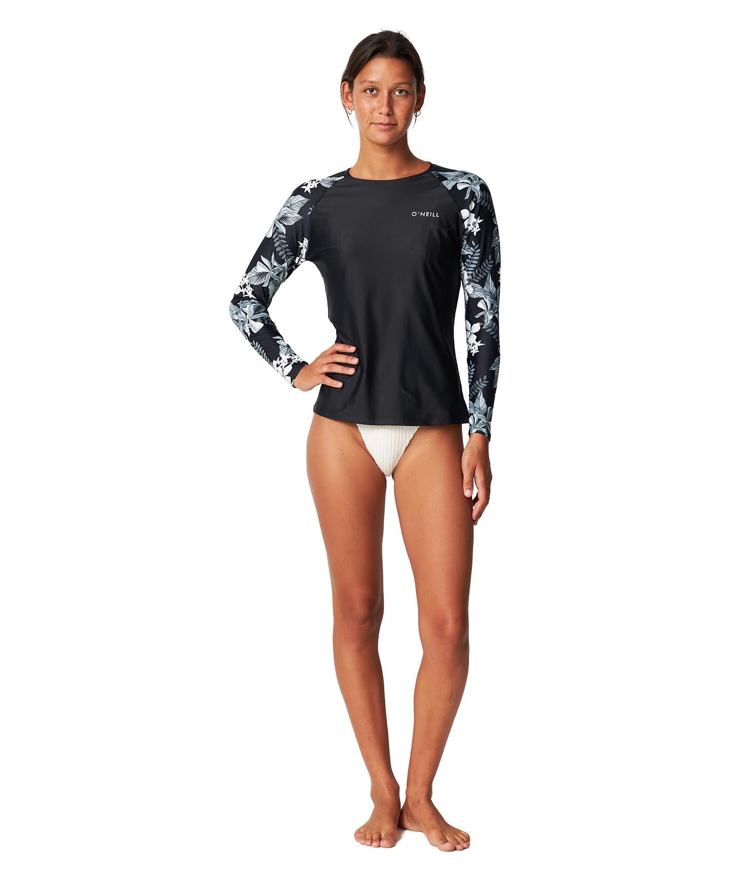 Women's Salina LS Surf Tee Rash Vest - Midnight