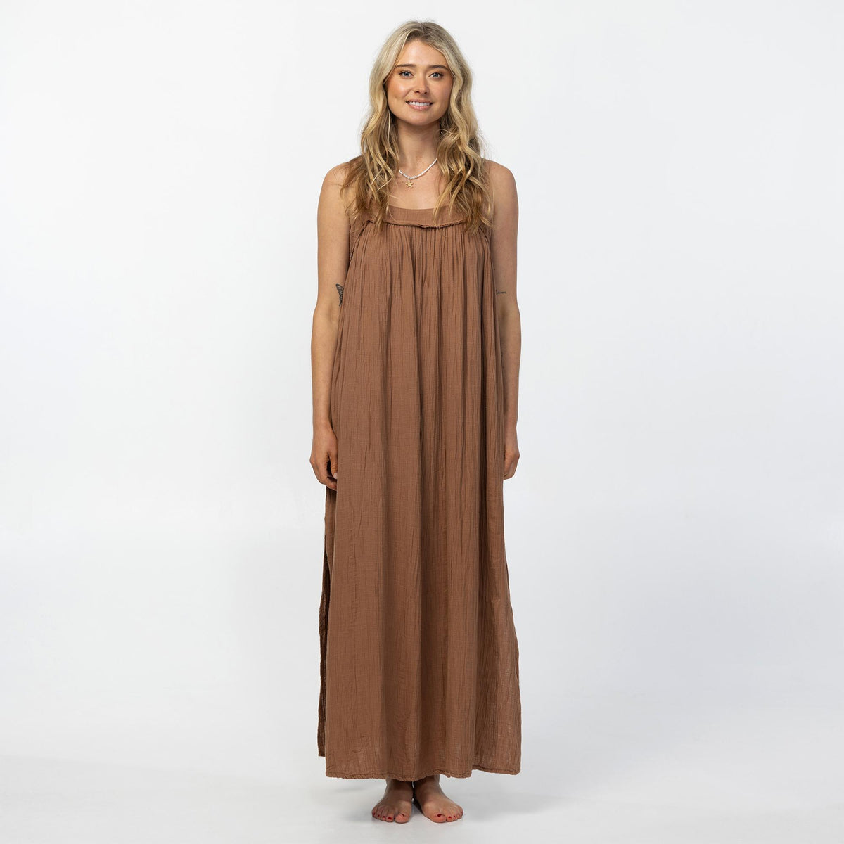 Women's Saltwater Solids Sai Maxi Dress - Carob Brown