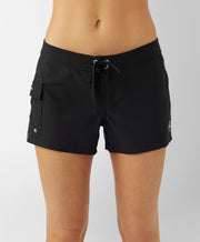 Women's Saltwater Solids Whitecap 3" Boardshorts - Black