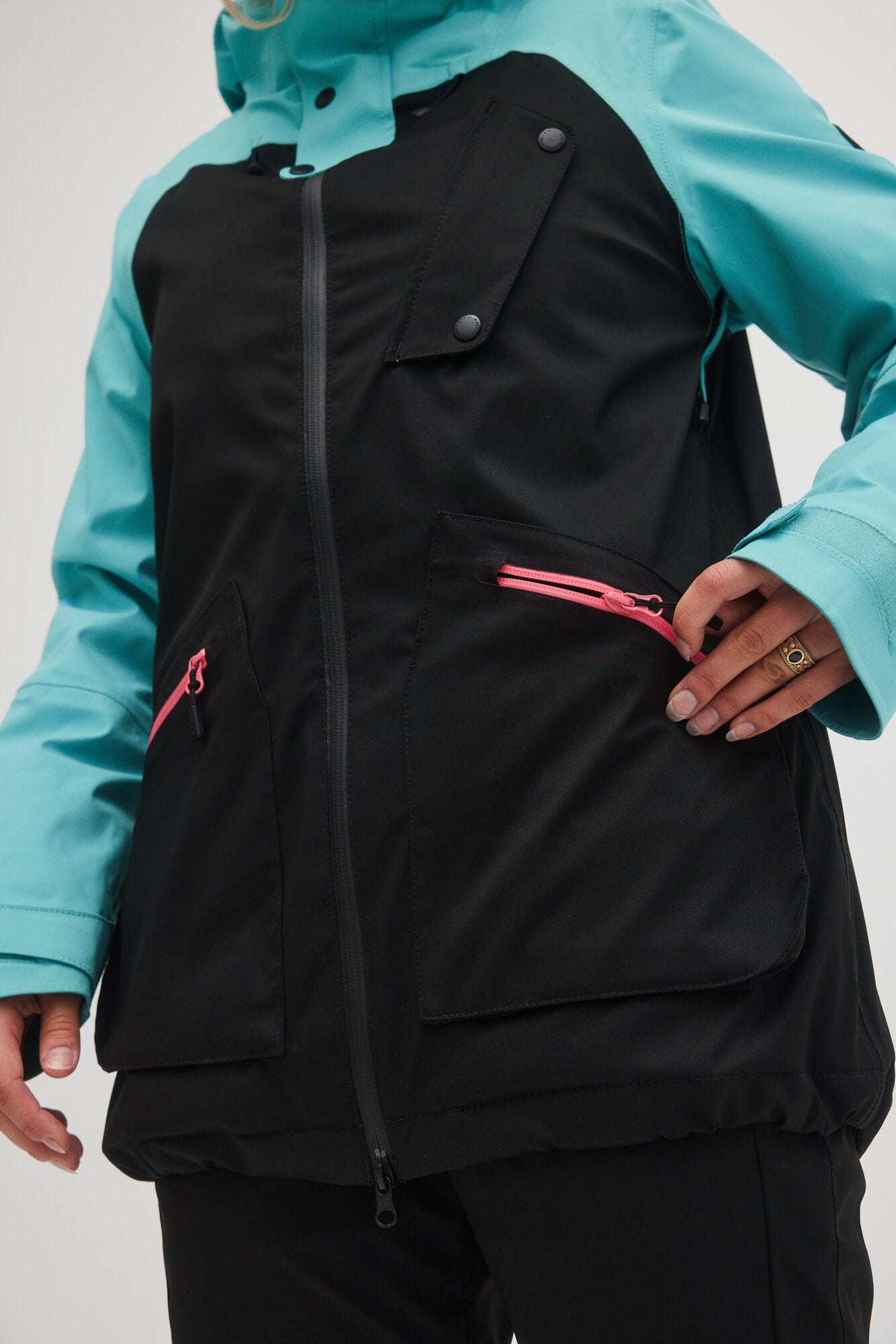 Women's Ametrine Snow Jacket - Aqua Sea Colour Block