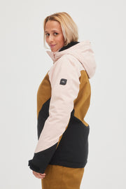 Women's Diamond Snow Jacket - Peach Whip Colour Block