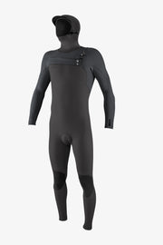 Hyperfreak 4/3+ Hooded Steamer Chest Zip Wetsuit - Black