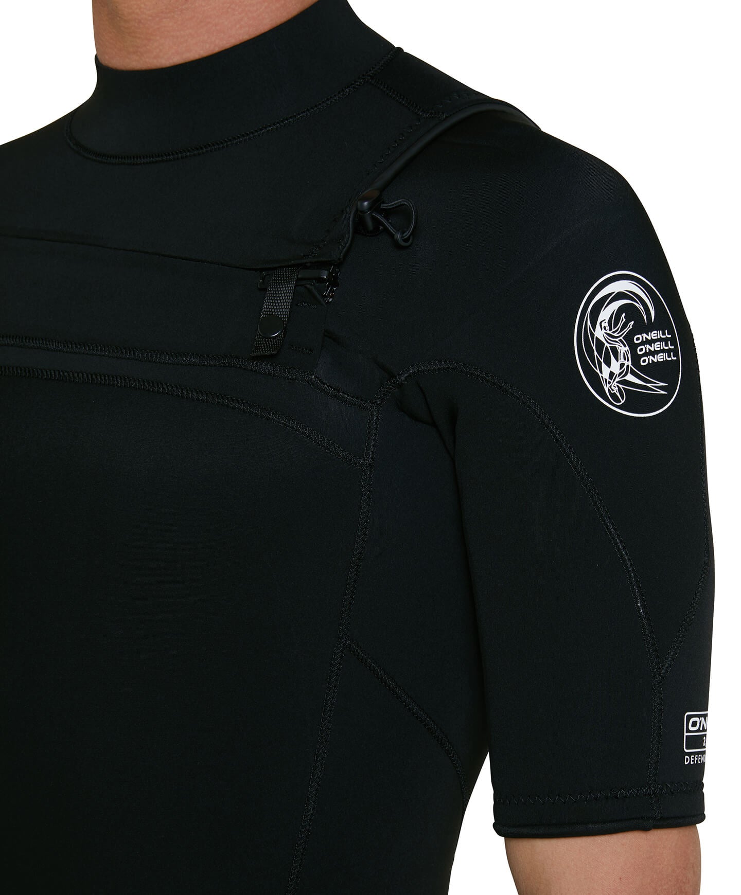 Defender 2mm Short Arm Steamer Chest Zip Wetsuit - Black