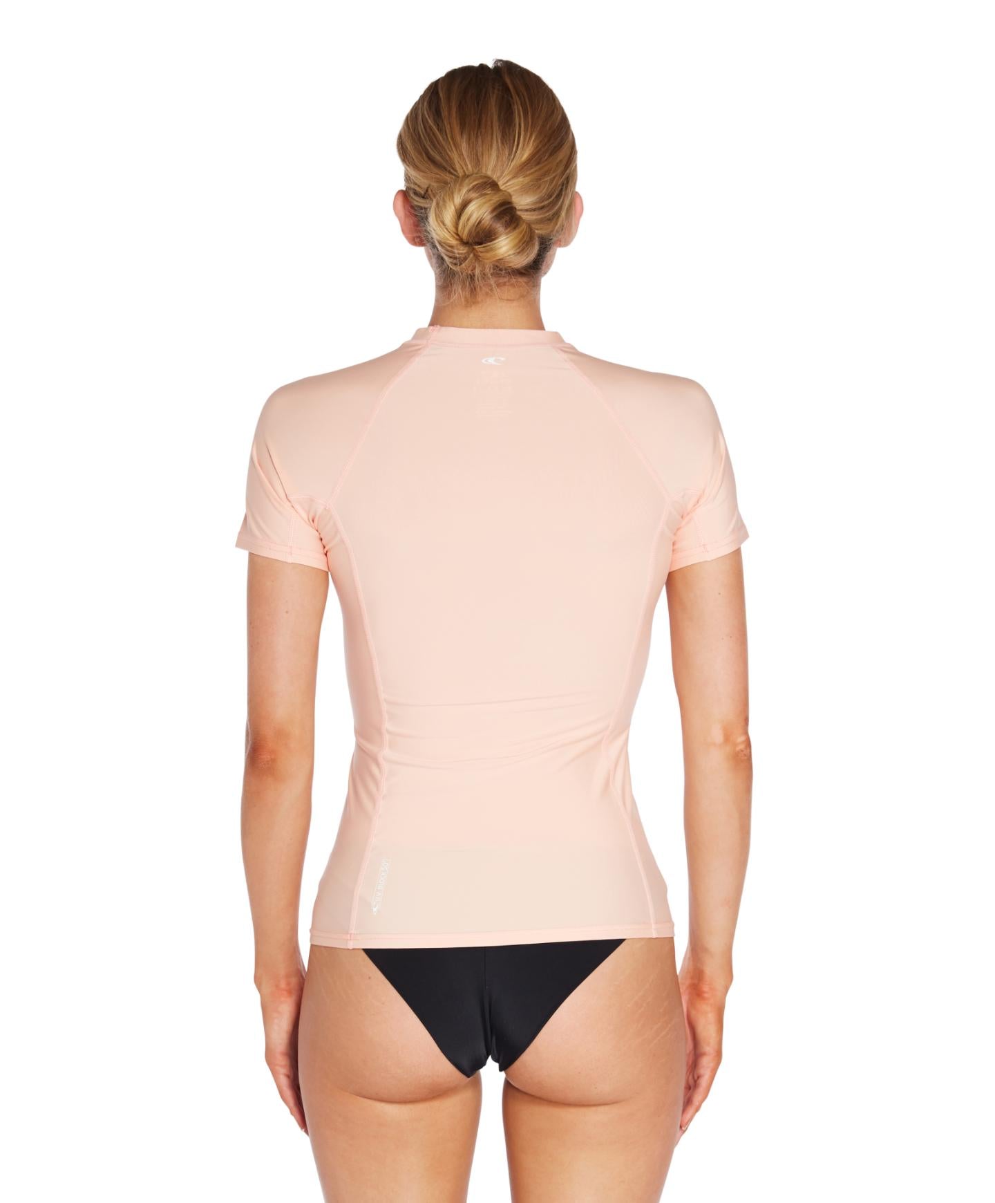 Womens Basic Skins Short Arm Crew - Peach Pink