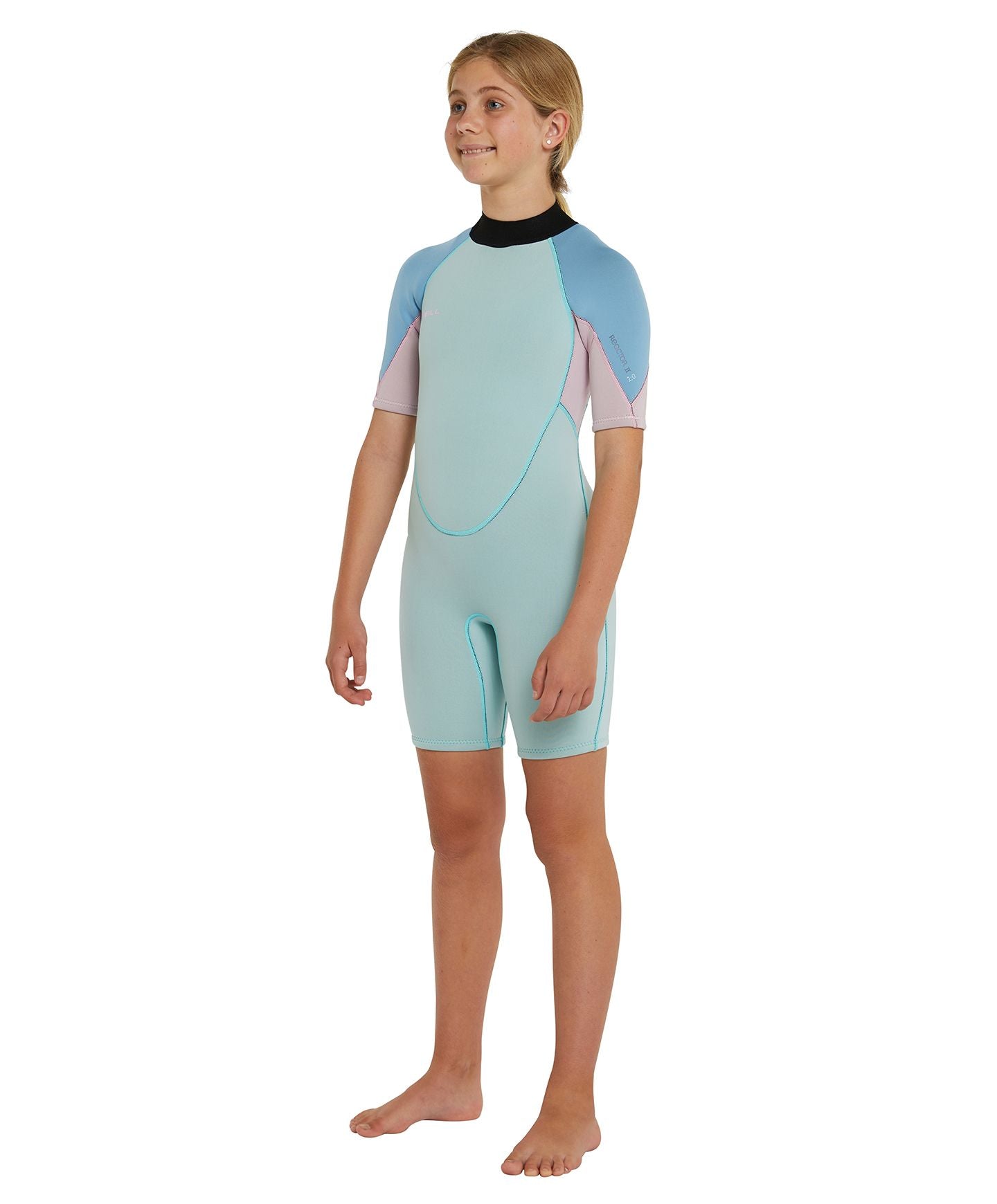 Girl's Reactor II Short Arm Spring Suit Wetsuit - Aqua