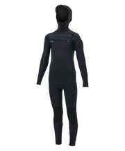 Kid's Hyperfreak 5/4+ Hooded Steamer Chest Zip Wetsuit - Black
