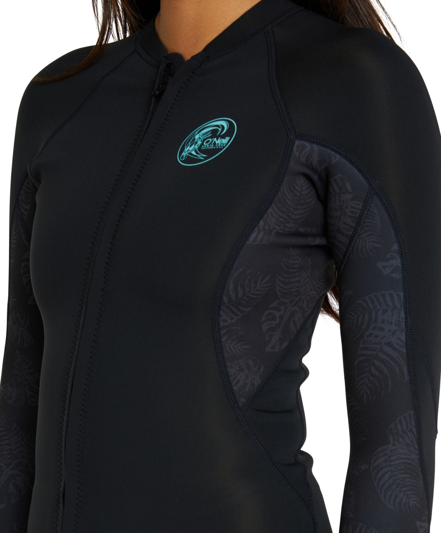Women's Bahia 1.5mm Full Zip Wetsuit Jacket - Black Night Jungle