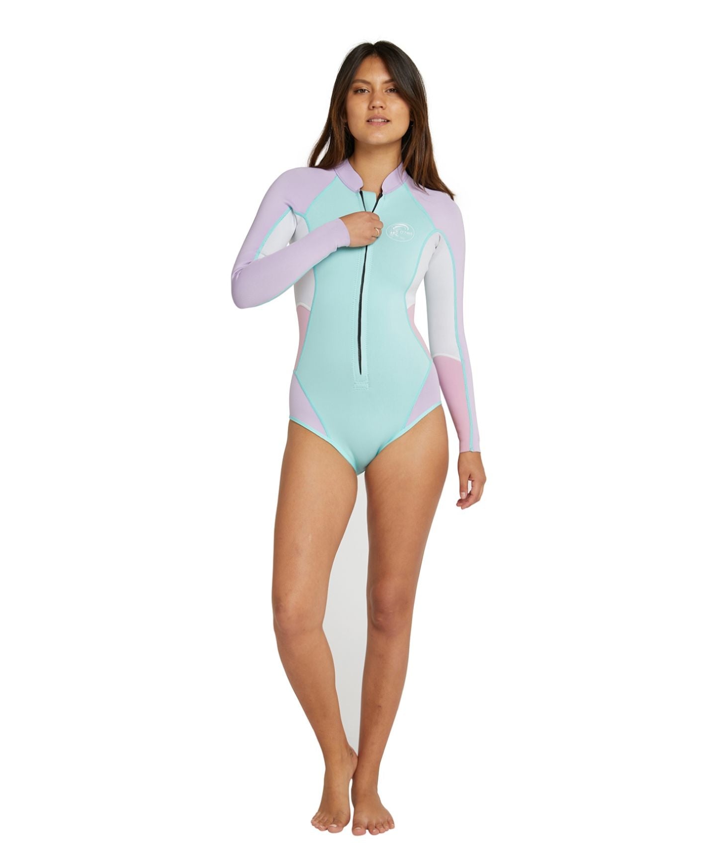 Women's Bahia 2mm Long Sleeve Cheeky Spring Suit Wetsuit - Lagoon